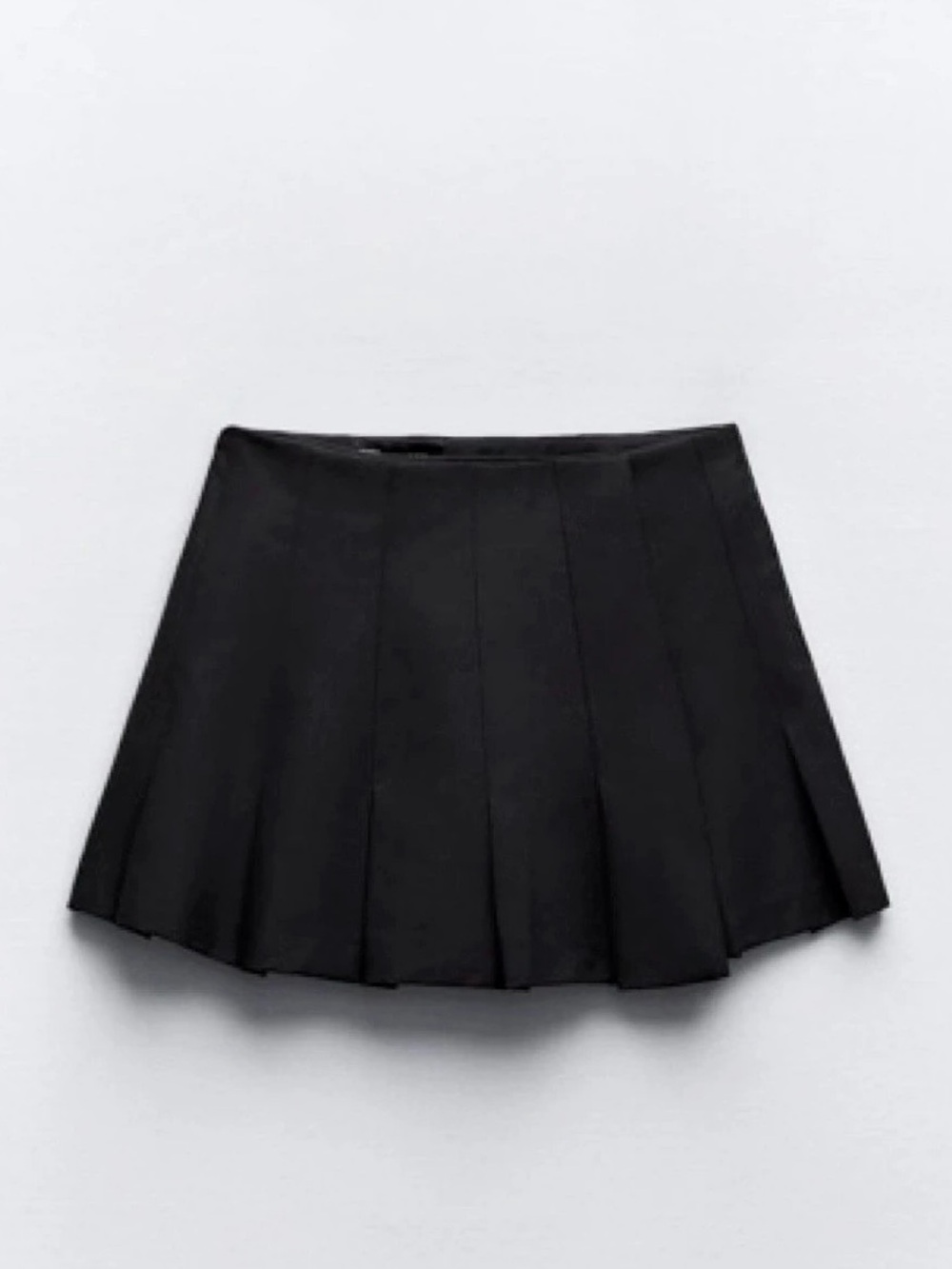 Zara Box Pleat Black Mini Skirt
